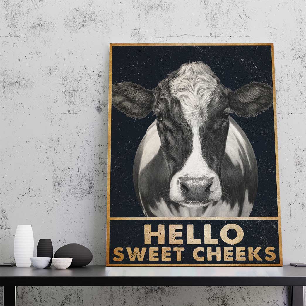 Gearhumans 3D Hello Sweet Cheeks Cow Canvas 4 Gearhuman 3D Hello Sweet Cheeks Cow Canvas GB01036 Canvas