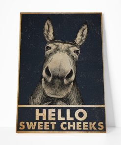 Gearhuman 3D Hello Sweet Cheeks Donkey Canvas GB01035 Canvas 1 Piece Non Frame M
