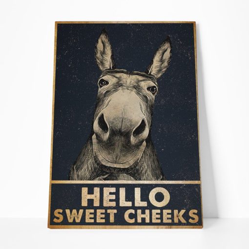 Gearhumans 3D Hello Sweet Cheeks Donkey Canvas 6 Gearhuman 3D Hello Sweet Cheeks Donkey Canvas GB01035 Canvas 1 Piece Non Frame M