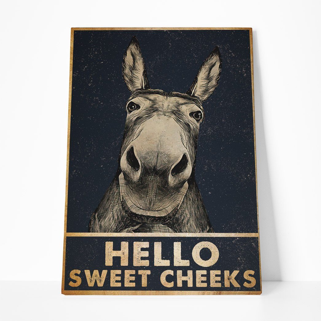 Gearhumans 3D Hello Sweet Cheeks Donkey Canvas 1 Gearhuman 3D Hello Sweet Cheeks Donkey Canvas GB01035 Canvas 1 Piece Non Frame M