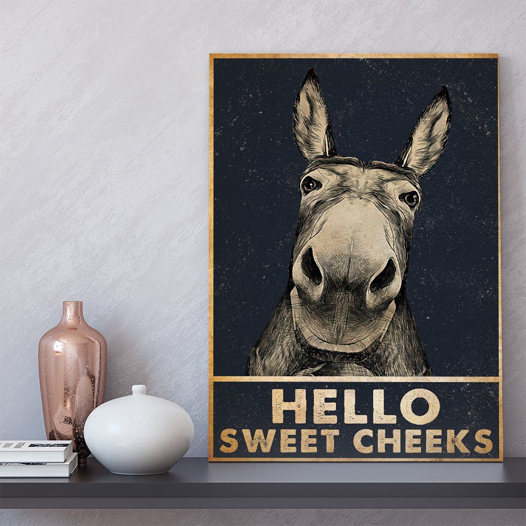 Gearhumans 3D Hello Sweet Cheeks Donkey Canvas 3 Gearhuman 3D Hello Sweet Cheeks Donkey Canvas GB01035 Canvas