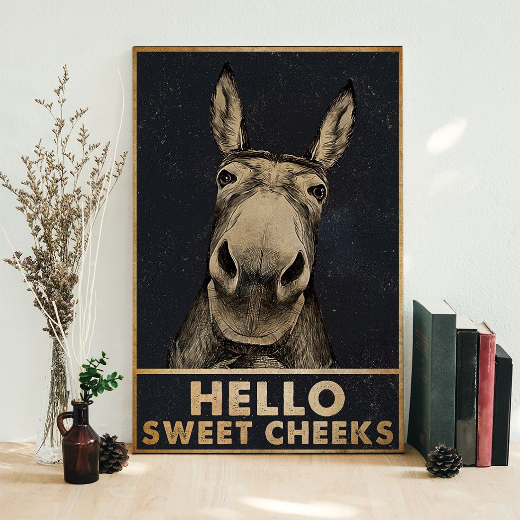 Gearhumans 3D Hello Sweet Cheeks Donkey Canvas 5 Gearhuman 3D Hello Sweet Cheeks Donkey Canvas GB01035 Canvas