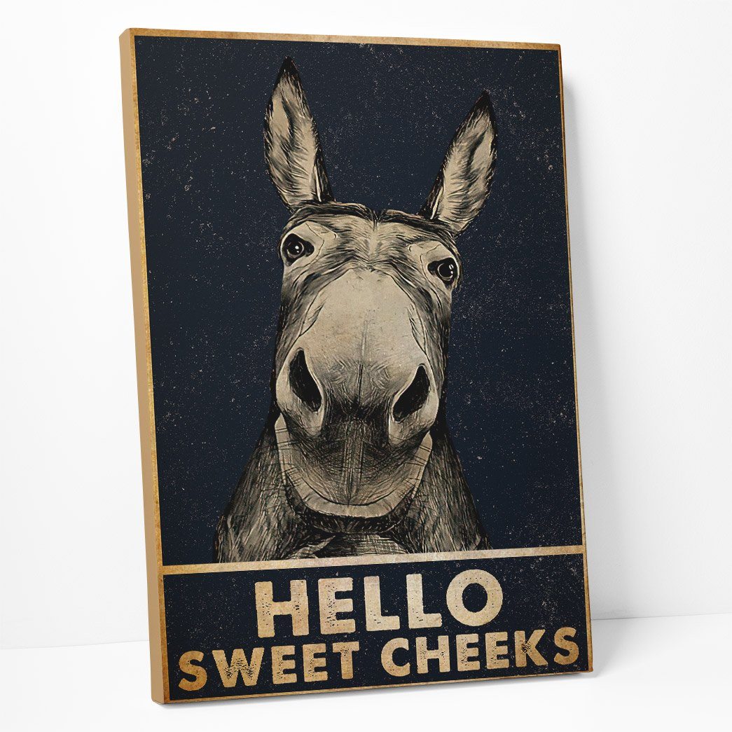 Gearhumans 3D Hello Sweet Cheeks Donkey Canvas 2 Gearhuman 3D Hello Sweet Cheeks Donkey Canvas GB01035 Canvas