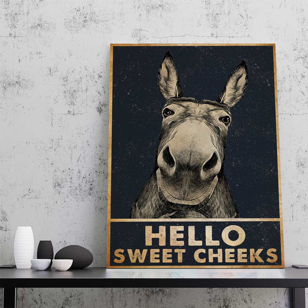 Gearhumans 3D Hello Sweet Cheeks Donkey Canvas 4 Gearhuman 3D Hello Sweet Cheeks Donkey Canvas GB01035 Canvas
