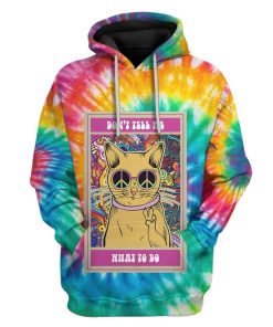 Gearhuman 3D Hippie Cat Custom Hoodie Apparel GH210525 3D Custom Fleece Hoodies Hoodie S 