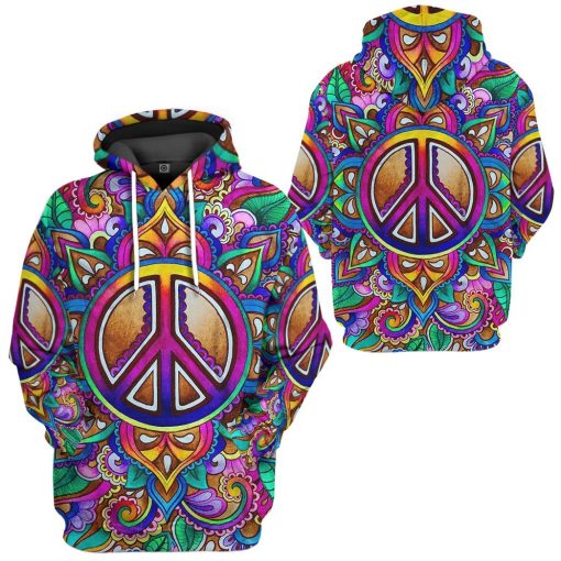 Gearhuman 3D Hippie Custom Tshirt Hoodie Apparel ZL09111 3D Apparel