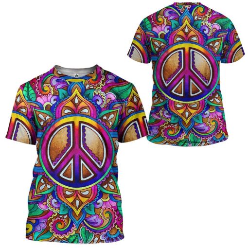 Gearhuman 3D Hippie Custom Tshirt Hoodie Apparel ZL09111 3D Apparel