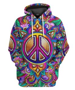 Gearhuman 3D Hippie Custom Tshirt Hoodie Apparel ZL09111 3D Apparel Hoodie S 