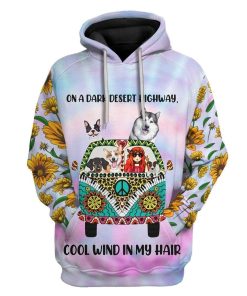 Gearhuman 3D Hippie Dogs On A Dark Desert Highway Custom Hoodie Apparel GW14054 3D Custom Fleece Hoodies Hoodie S 