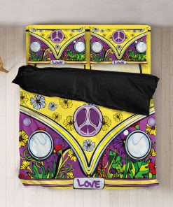 Gearhuman 3D Hippie Love Peace Van Custom Bedding Set GV280810 Bedding Set