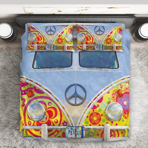 Gearhumans 3D Hippie Peace Van Custom Bedding Set 6 Gearhuman 3D Hippie Peace Van Custom Bedding Set GV28087 Bedding Set