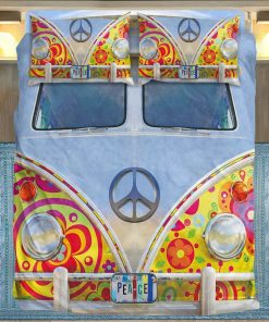 Gearhuman 3D Hippie Peace Van Custom Bedding Set GV28087 Bedding Set Twin 3PCS