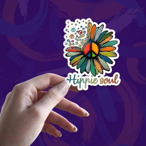 Gearhuman 3D Hippie Soul White Sticker GV190212 Sticker