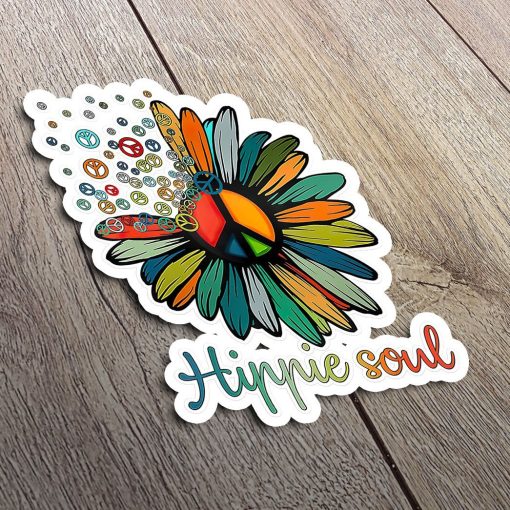 Gearhuman 3D Hippie Soul White Sticker GV190212 Sticker