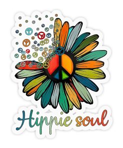 Gearhuman 3D Hippie Soul White Sticker GV190212 Sticker Sticker/1 Pack 3x3