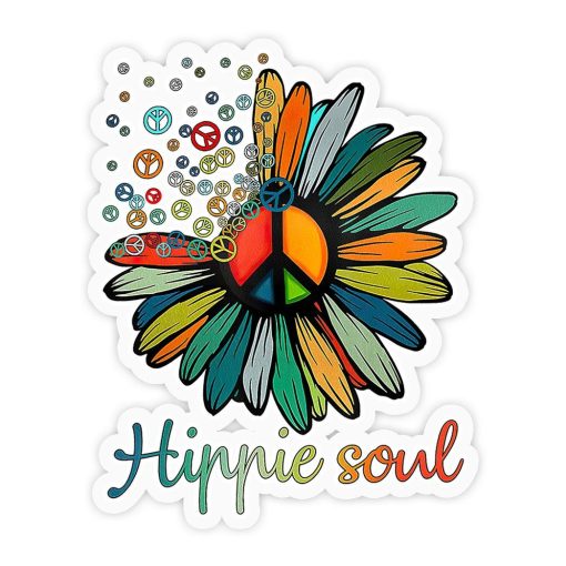 Gearhuman 3D Hippie Soul White Sticker GV190212 Sticker Sticker/1 Pack 3x3