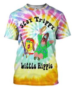 Gearhuman 3D Hippie Spongebob Squarepants Custom Tshirt Apparel GW080910 3D T-shirt T-Shirt S 