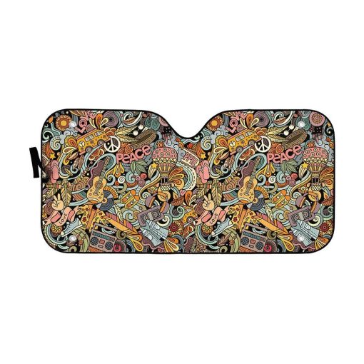Gearhuman 3D Hippie Sunshade 1 Gearhuman 3D Hippie Sunshade ZK2805215 Auto Sunshade 57''x27.5''