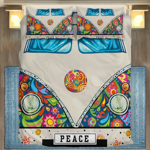 Gearhumans 3D Hippie Van Car Custom Bedding Set 6 Gearhuman 3D Hippie Van Car Custom Bedding Set GV31081 Bedding Set