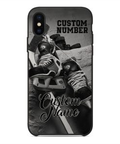 Gearhuman 3D Hockey Custom Name Glass Phone Case Cover GB17115 Glass Phone Case Iphone X 