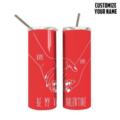 GearHuman 3D Holding Hands Custom Name Tumbler GR31129 Tumbler Long 20oz