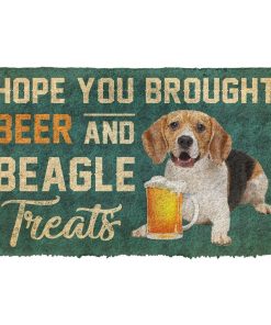 Gearhuman 3D Hope You Brought Beer And Beagle Treats Doormat GK29012 Doormat Doormat S(15,8''x23,6'')