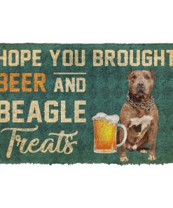 Gearhuman 3D Hope You Brought Beer And Pitbull Treats Doormat GK29014 Doormat Doormat S(15,8''x23,6'')