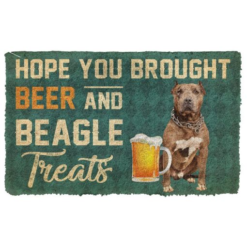 Gearhuman 3D Hope You Brought Beer And Pitbull Treats Doormat GK29014 Doormat Doormat S(15,8''x23,6'')