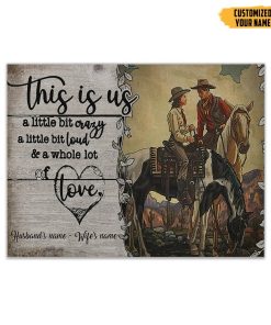 Gearhuman 3D Horse Couple A Little Bit Of Custom Name Canvas GW16011 Canvas 1 Piece Non Frame M