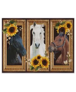 Gearhuman 3D Horse Sunflower Custom Canvas GB230216 Canvas 1 Piece Non Frame M
