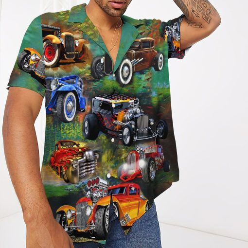 Gearhuman 3D Hot Rod Awesome Hawaii Shirt ZK17062113 Short Sleeve Shirt