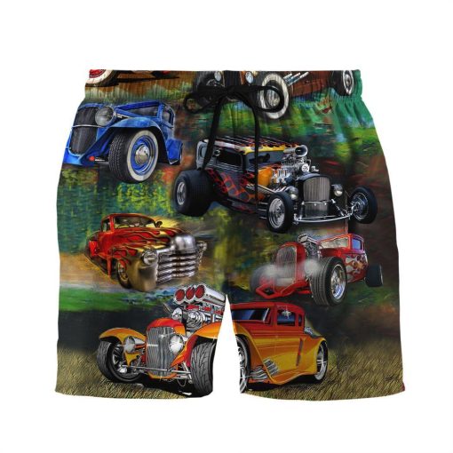 Gearhuman 3D Hot Rod Awesome Hawaii Shirt ZK17062113 Short Sleeve Shirt Beach Shorts S