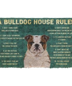 Gearhuman 3D House Rules Bulldog Dog Doormat GV18028 Doormat Doormat S(15,8''x23,6'')
