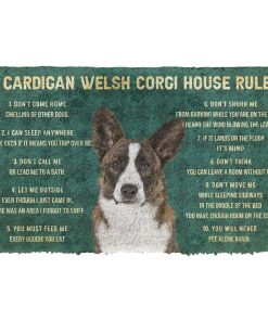 Gearhuman 3D House Rules Cardigan Welsh Corgi Dog Doormat GV180213 Doormat Doormat S(15,8''x23,6'')