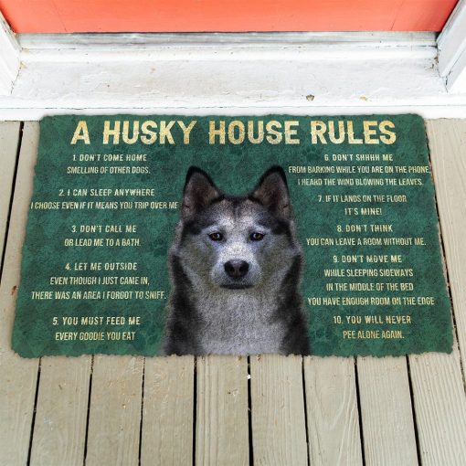 Gearhuman 3D House Rules Husky Dog Doormat GV18026 Doormat