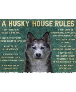 Gearhuman 3D House Rules Husky Dog Doormat GV18026 Doormat Doormat S(15,8''x23,6'')