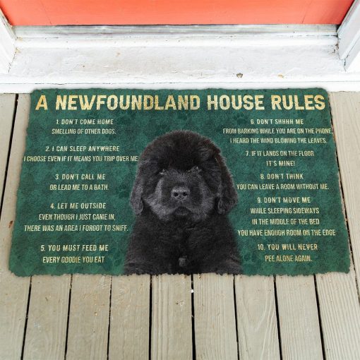 Gearhuman 3D House Rules Newfoundland Dog Doormat GV18025 Doormat