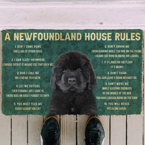 Gearhuman 3D House Rules Newfoundland Dog Doormat GV18025 Doormat