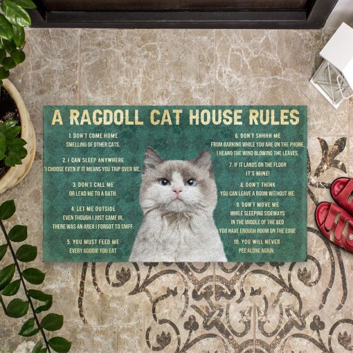 Gearhuman 3D House Rules Ragdoll Cat Doormat GV18022 Doormat