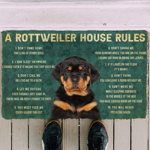 Gearhuman 3D House Rules Rottweiler Dog Doormat GV180211 Doormat