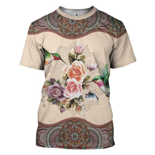 Gearhuman 3D Hummingbird Mandala Tshirt Hoodie Apparel GB03038 3D Apparel T-Shirt S