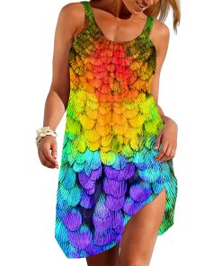 Gearhuman 3D HummingBird Sleeveless Beach Dress ZZ0706217 Beach Dress Beach Dress S 