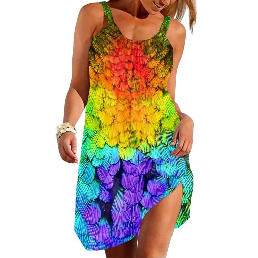 Gearhuman 3D HummingBird Sleeveless Beach Dress ZZ0706217 Beach Dress Beach Dress S
