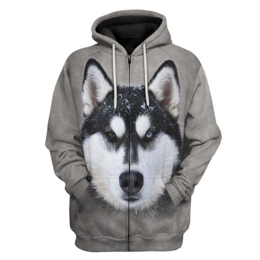 Gearhuman 3D Husky Cosplay Custom Tshirt Hoodie Appreal GK23127 3D Apparel Zip Hoodie S