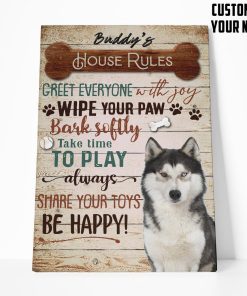 Gearhuman 3D Husky House Rules Custom Name Canvas GK24050 Canvas 1 Piece Non Frame M