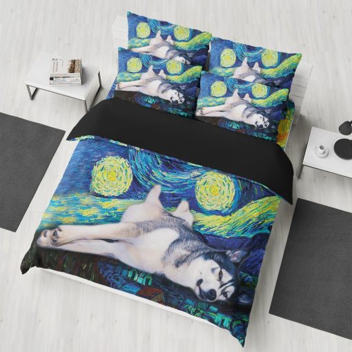 Gearhuman 3D Husky Starry Night Bedding Set GK31124 Bedding Set