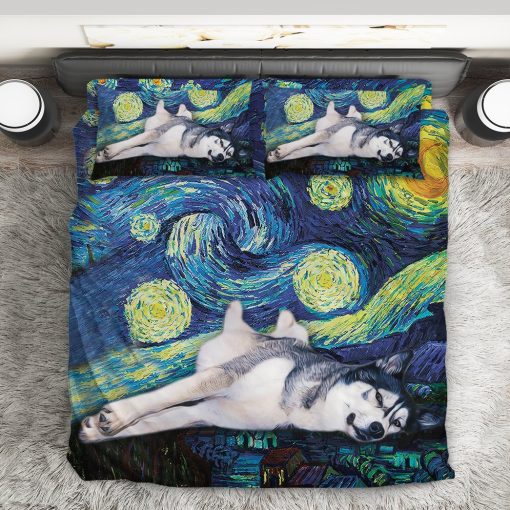Gearhuman 3D Husky Starry Night Bedding Set GK31124 Bedding Set
