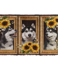 Gearhuman 3D Husky Sunflower Custom Doormat GB230218 Doormat Doormat S(15,8''x23,6'')