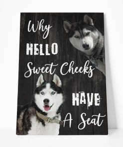 Gearhuman 3D Husky Why Hello Sweet Cheeks Canvas GK250210 Canvas 1 Piece Non Frame M