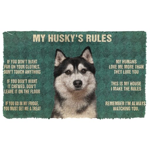 Gearhuman 3D Husky'S Rules Doormat GK250122 Doormat Doormat S(15,8''x23,6'')